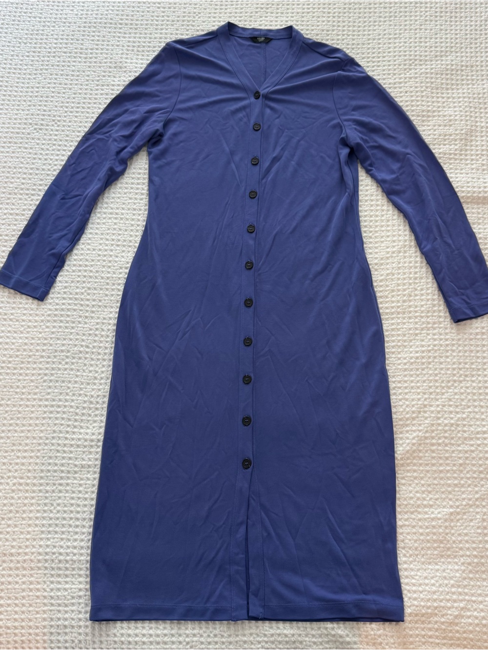 BRASS • Blue‎ Long Sleeve Button Front Modal Knit sweater midi Dress size small
